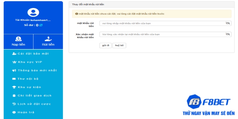 Hướng dẫn cách rút tiền nhanh tại F8BET
